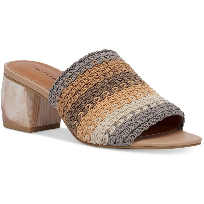 Women's Modern Shoes Lucky Brand Womens Nanssi Woven Slip-On Heels