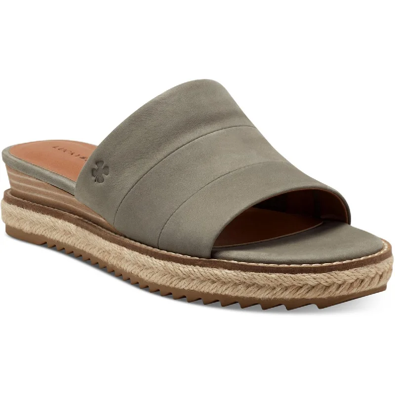 Limited-Time Shoe Deals Lucky Brand Womens Naveen Comfort Insole Slip On Wedge Sandals