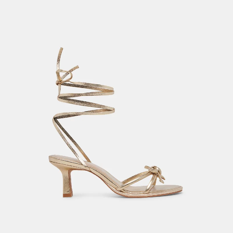 Best Sellers MAISON HEELS GOLD METALLIC LEATHER