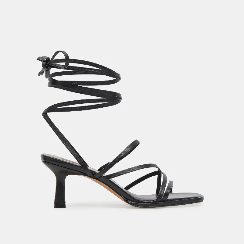 Dive Into Trendy Styles MALABO HEELS BLACK LEATHER