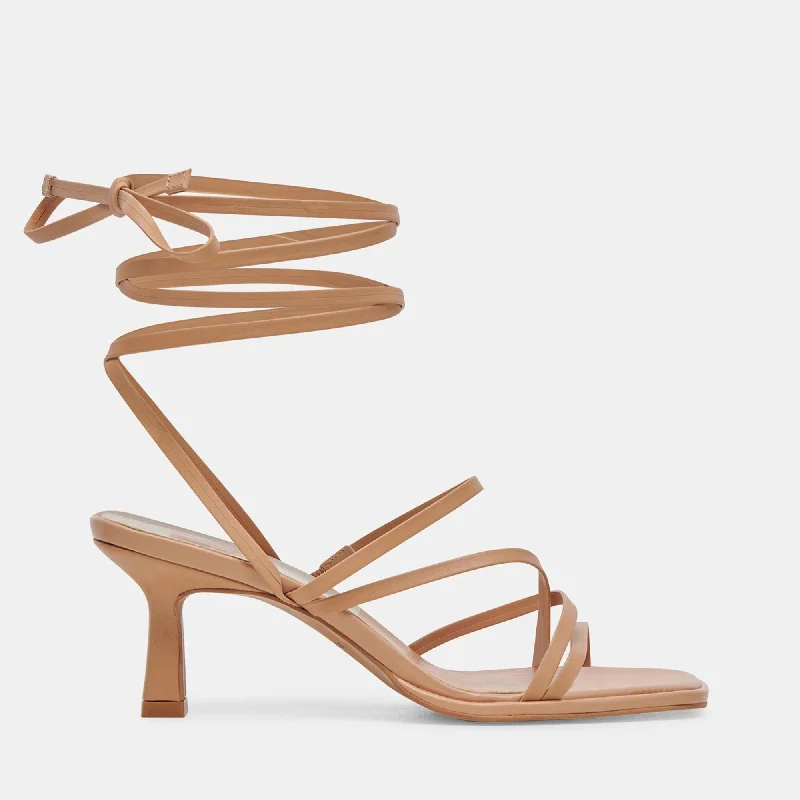 Minimalist Casual Shoes Malabo Heels Light Tan Leather