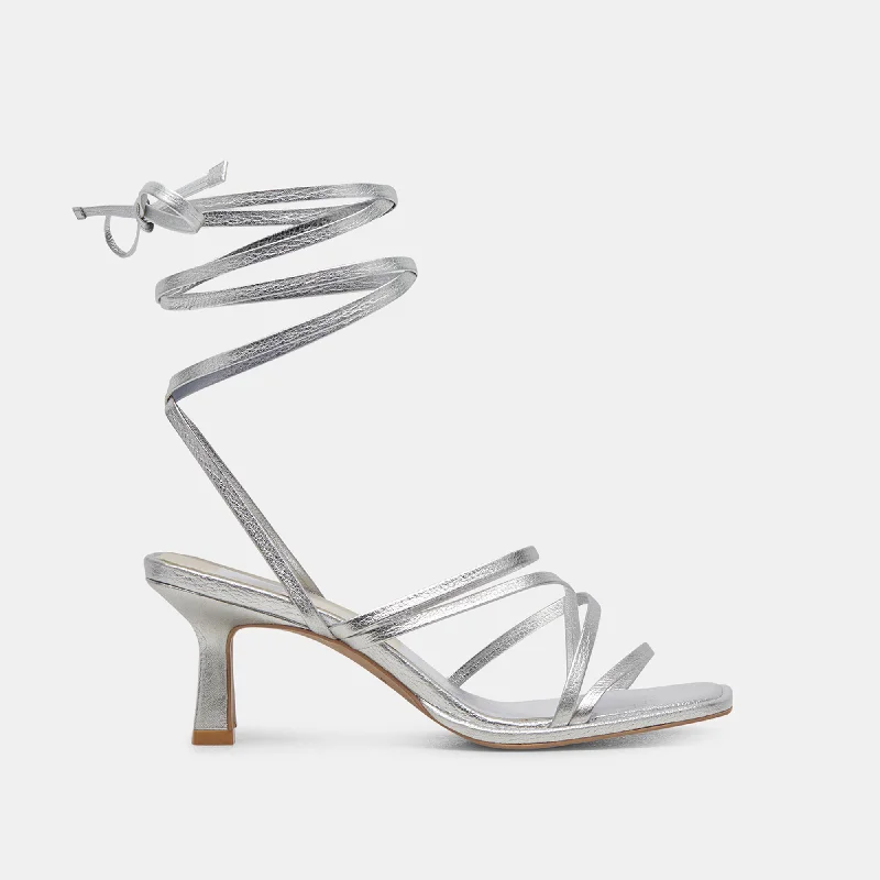 Stay Ahead In Style MALABO HEELS SILVER METALLIC LEATHER