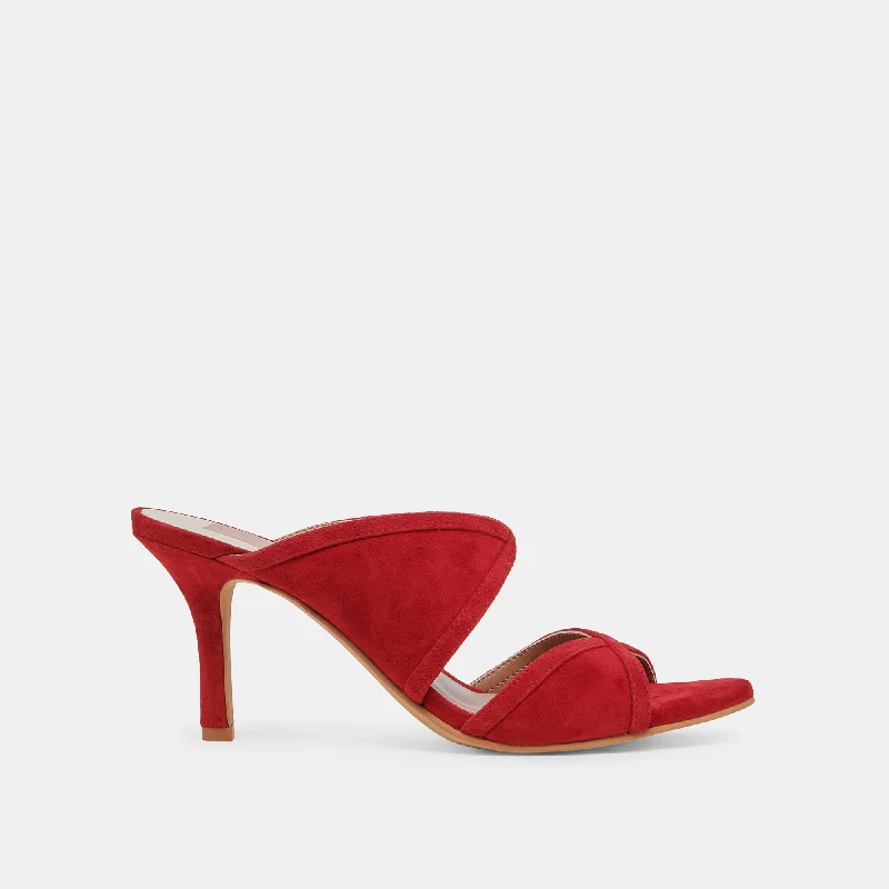 Stylish Shoe Discounts MANDEL HEELS CRIMSON SUEDE