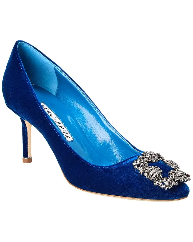 Comfortable Stretch Shoes Promotion Manolo Blahnik Hangisi 70 Velvet Pump