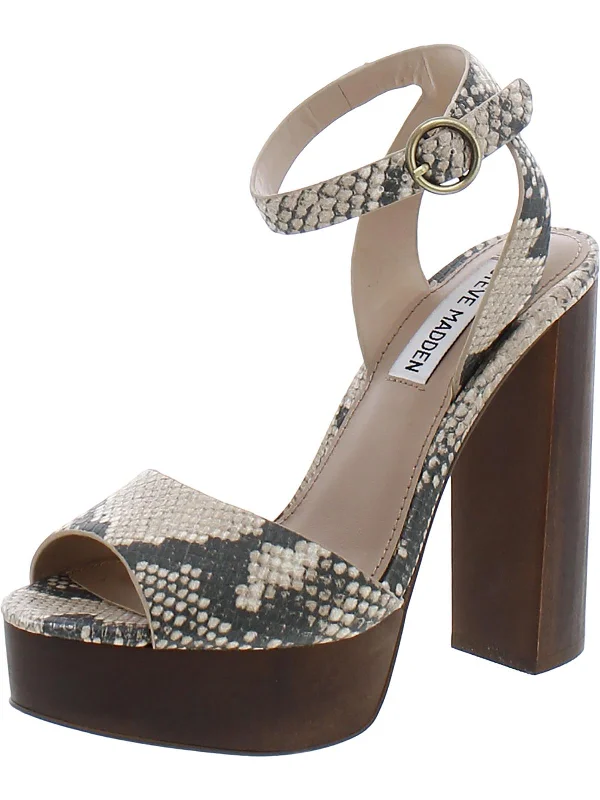 Contemporary Casual Footwear Mckinley Womens Peep-Toe Textured Ankle Strap