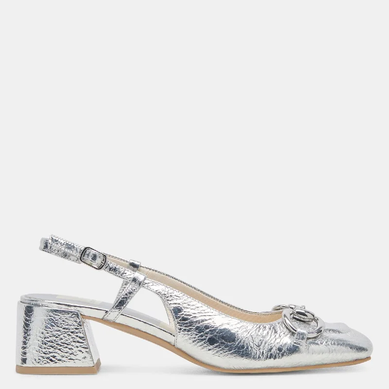 Fashion Sale Melli Heels Silver Distressed Leather