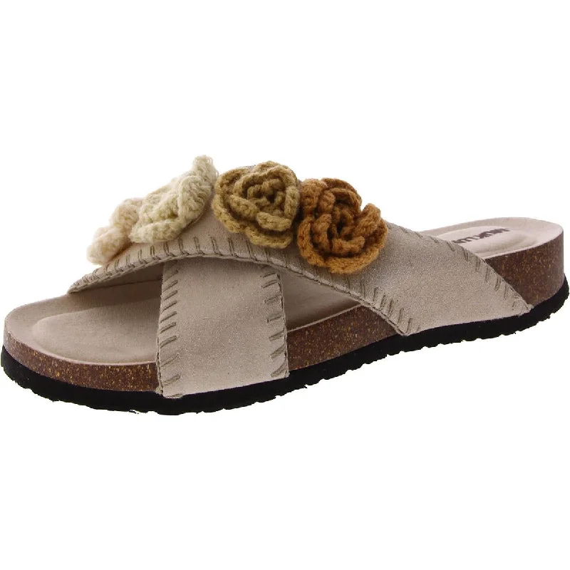 Urban Elegance Deals Muk Luks Womens Penelope Suede Criss-Cross Slide Sandals