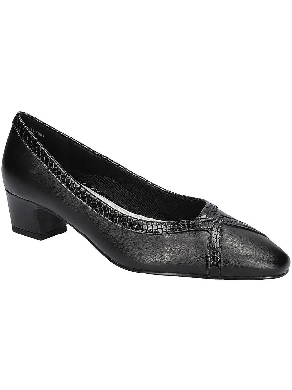 Discount Extravaganza Myrtle Womens Faux Leather Embossed Pumps