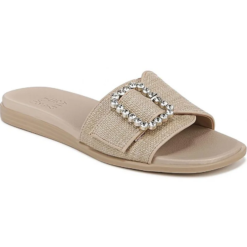 Breathable Flats Offers Naturalizer Womens Olivia Open Toe Slip On Slide Sandals