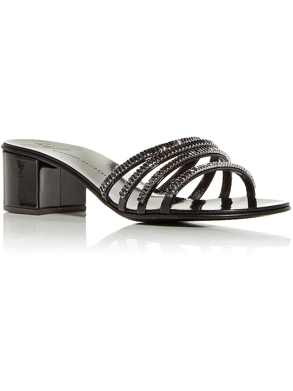 Stylish Statements Nero Womens Rhinestone Slide Sandals