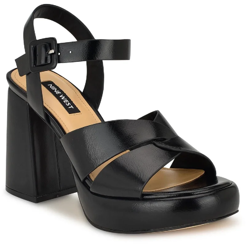 Comfortable Slip-Resistant Shoes Nine West Womens WN Jalissa 3 Faux Leather Open Toe Platform Sandals