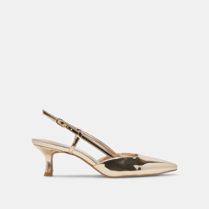 Fashionable Everyday Shoes ODELA HEELS LIGHT GOLD STELLA