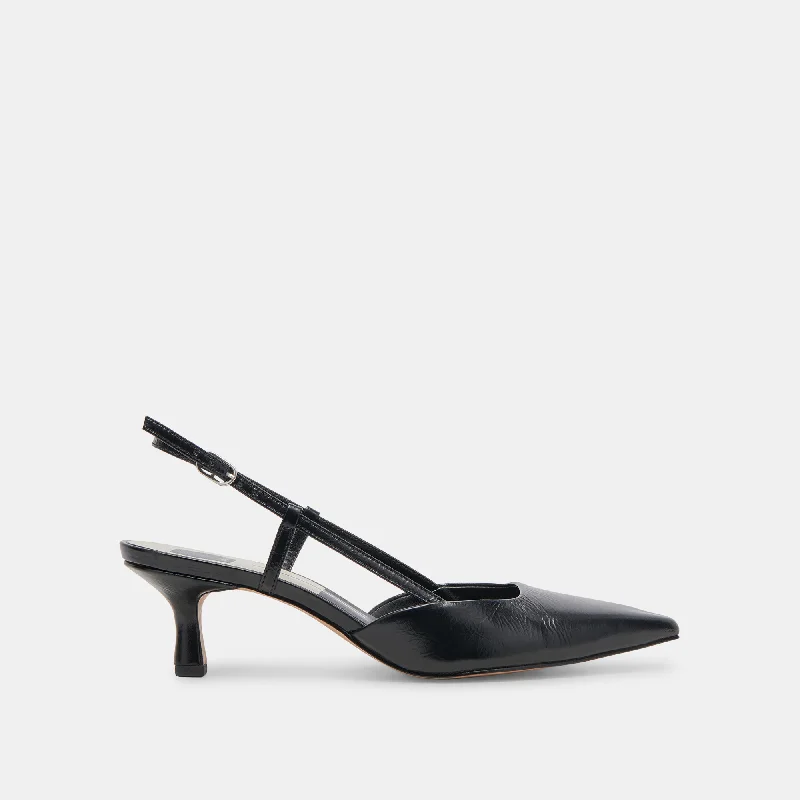 Stylish Deals ODELA HEELS MIDNIGHT CRINKLE PATENT