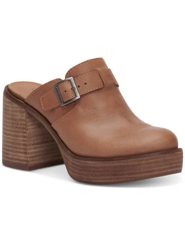 Retro Style Promotions Odibell Womens Leather Chunky Clogs