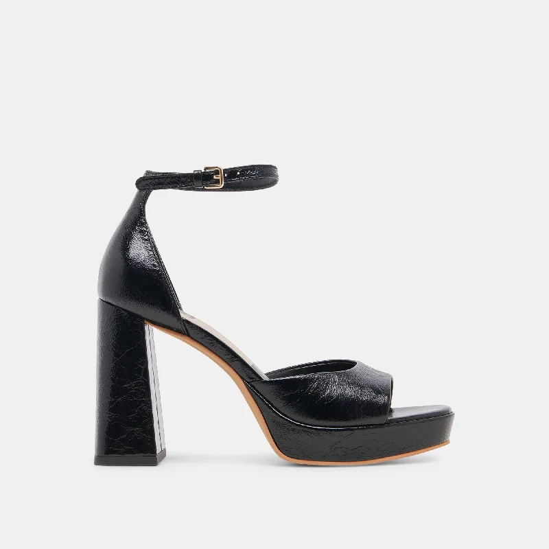 Non-Slip Work Shoes Sale PANDRO HEELS MIDNIGHT CRINKLE PATENT