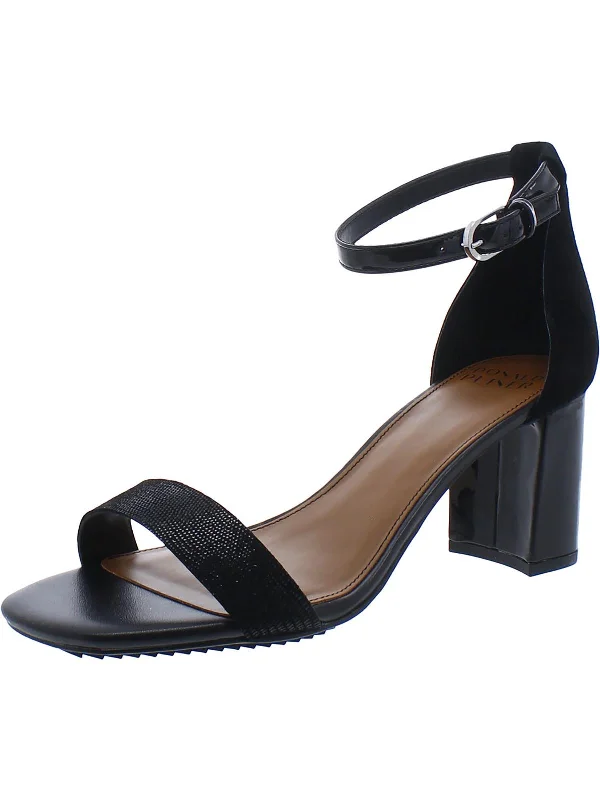 Summer Deals PRIYAH Womens Faux Leather Ankle Strap Block Heel