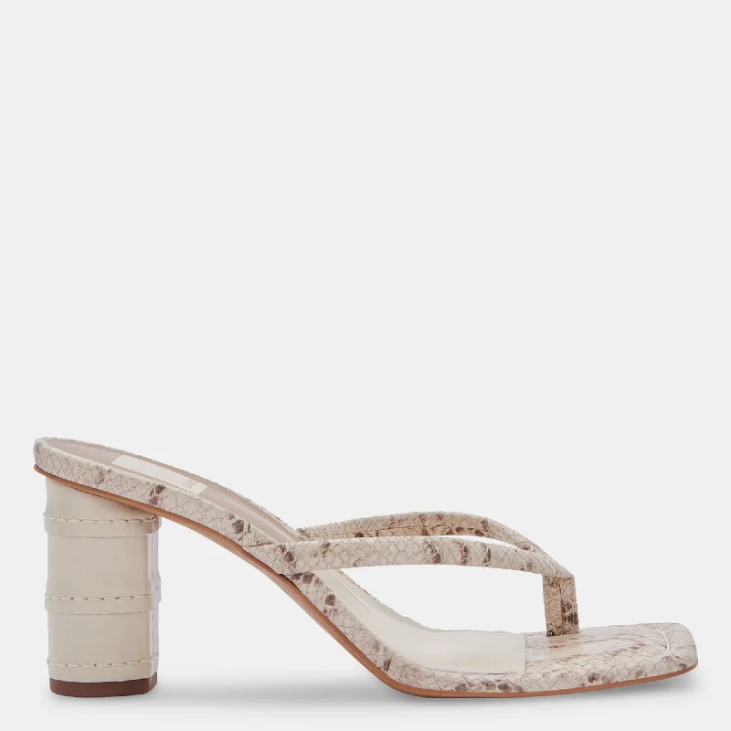 Hot Deals RHYE HEELS LT TAUPE EMBOSSED STELLA