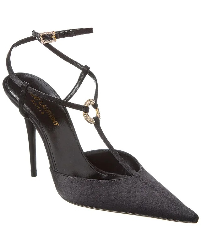 Casual Chic Deals Saint Laurent Luna 105 Satin Slingback Pump