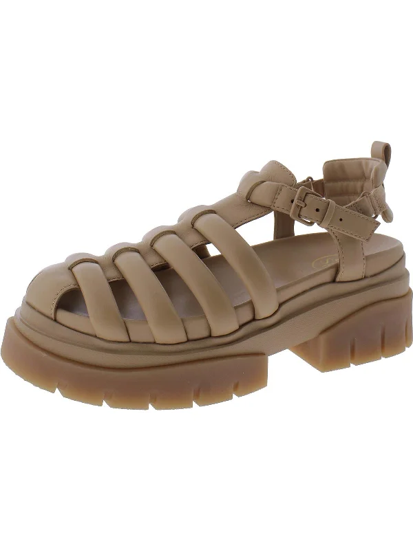 Don't Miss Out Shark Womens Leather Strappy Sandals