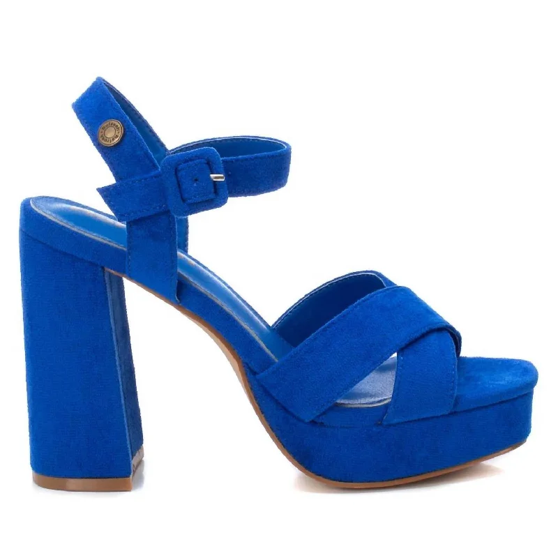 Timeless Style Promotions Suede Dressy Sandals In Blue