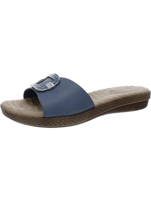 Limited Time Sunshine Womens Faux Leather Slide Sandals