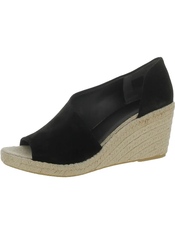 Modern Flat Shoes Offers Sutton-B Womens Suede Espadrille Wedge Sandals