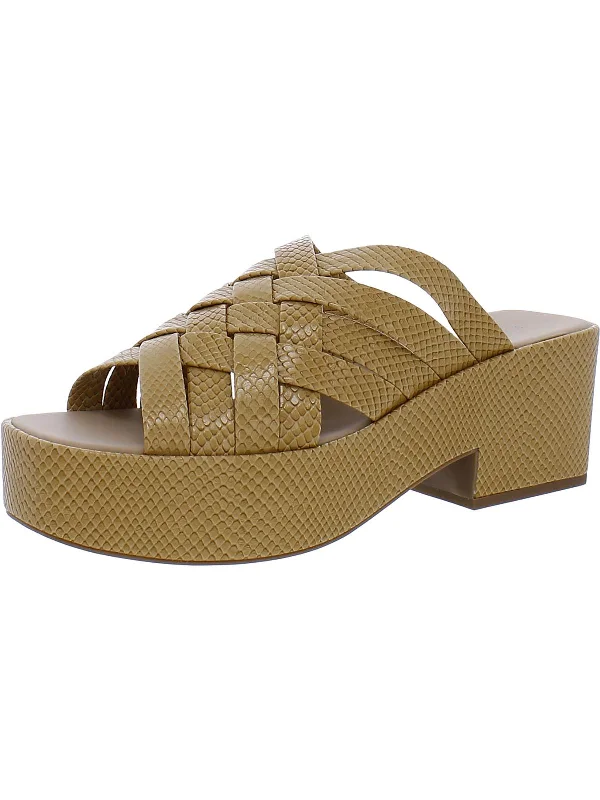 Top Deals The Busy Bee Criss Cross Womens Open Toe Slip On Platform Sandals