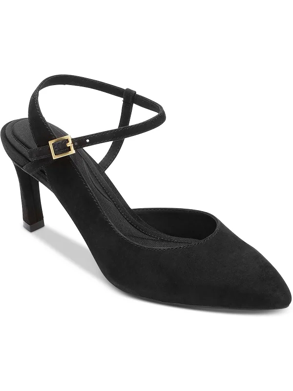 The Latest Fashion Trends TM Sheehan Strap Womens Suede Pointed Toe Slingback Heels