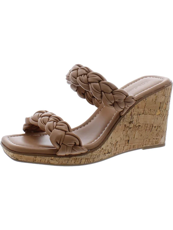 Trendy Pulse Ulana Womens Faux Leather Braided Wedge Sandals