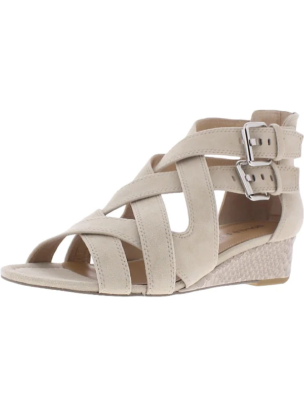 Limited Time Valencia Womens Suede Open Toe Wedge Sandals