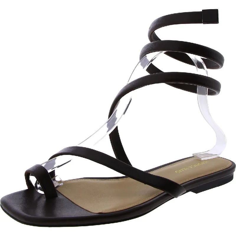 Catch Every Fashion Trend Veronica Beard Womens Leather Toe Ring Strappy Sandals