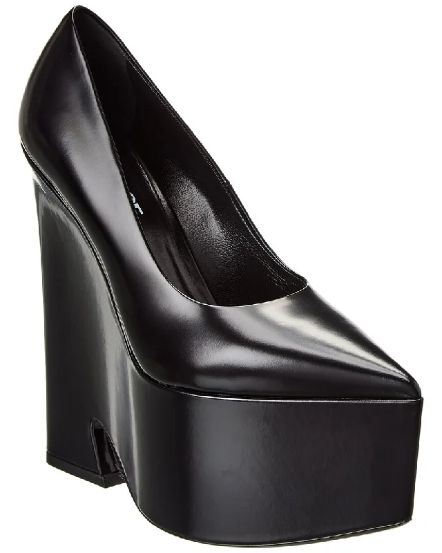 Bold Fashion Footwear Versace Tempest Leather Platform Pump