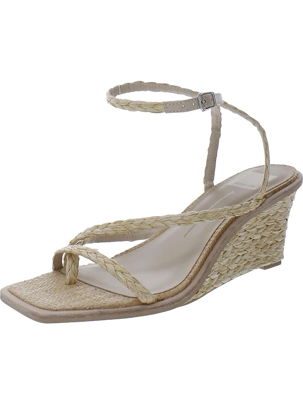 Trend Alert WEDGE Womens Tweed Ankle Strap Pumps