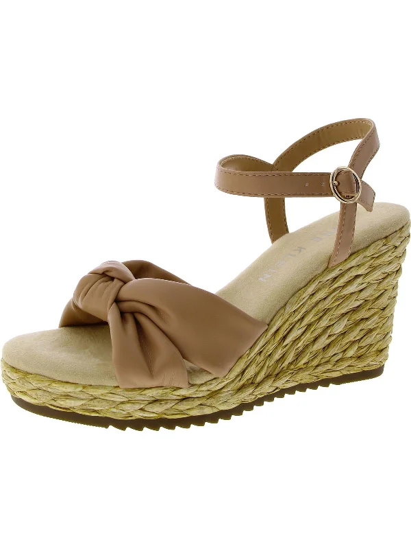 Playful Fashion Offers Wheatley Womens Faux Leather Sandal Wedge Heels