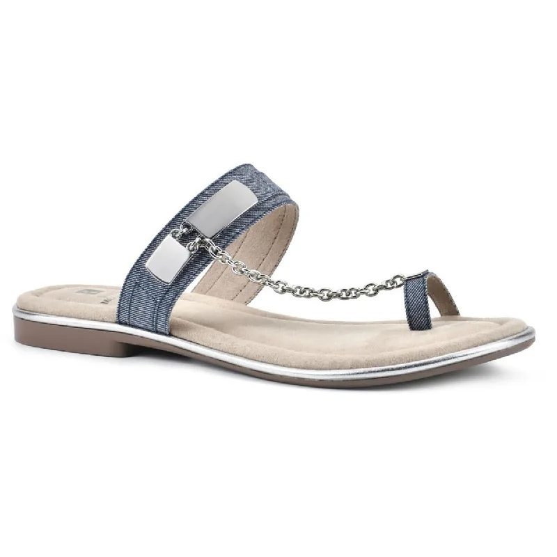 Holiday Discount White Mountain Womens Zoria Toe Loop Slide Sandals