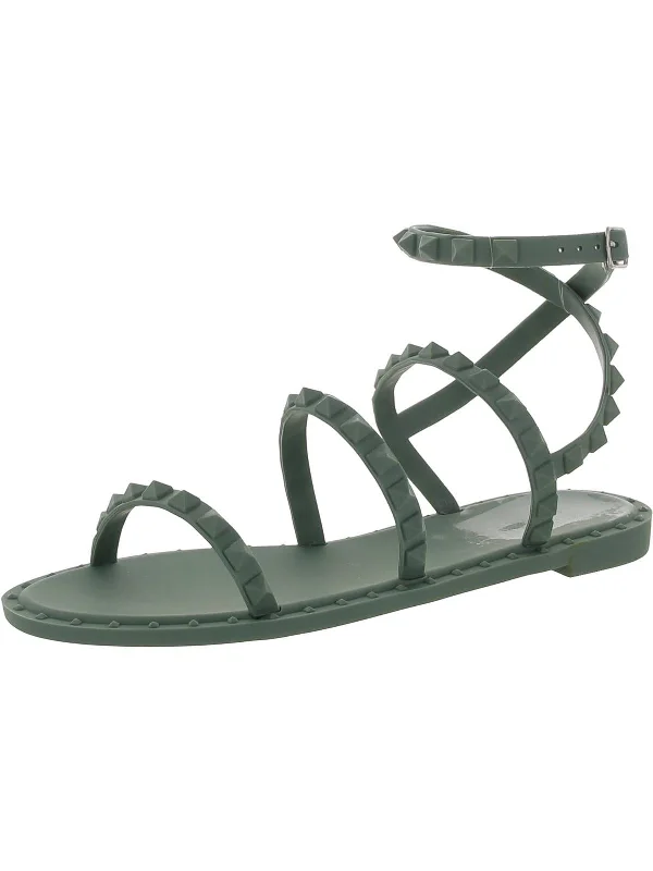 Chic Styles Womens Buckle Rubber Strappy Sandals