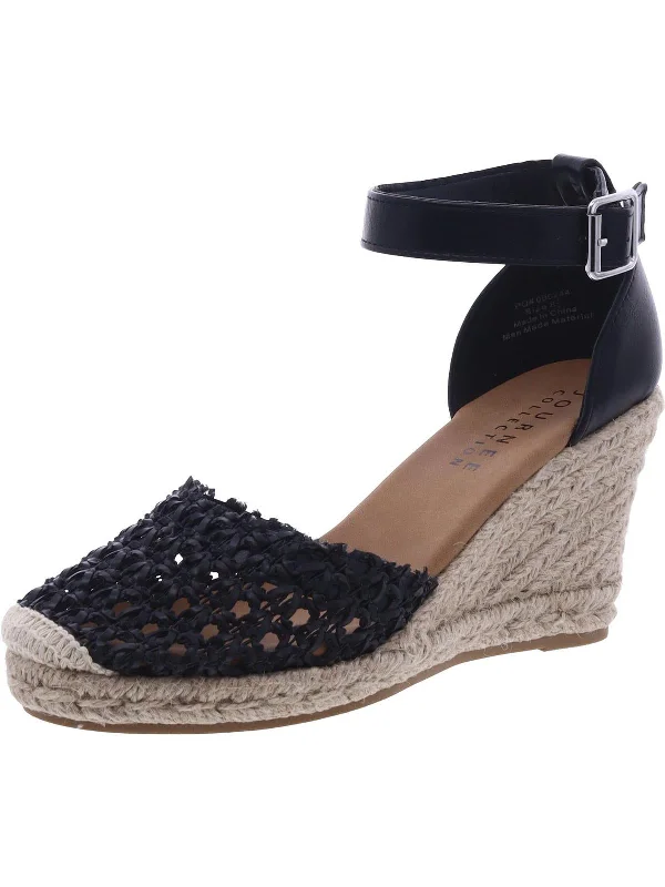 Formal Shoes Deals Womens Espadrille Ankle Strap Wedge Heels