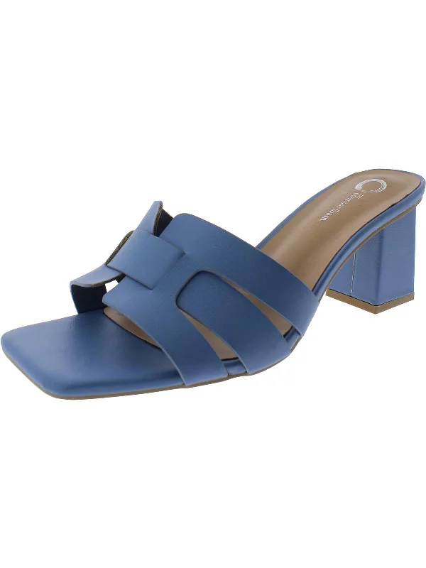 Trend Alert Womens Faux Leather Mule Sandals