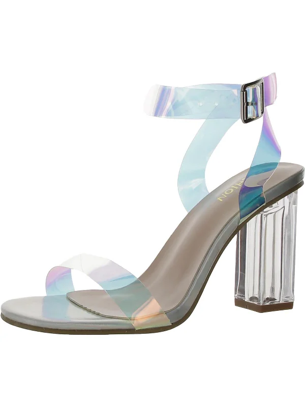 Flash Sale, Don't Miss Womens Iridescent Ankle Strap Heels