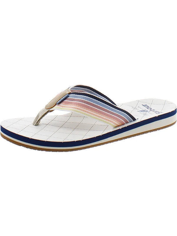 Street-Style Slip-Ons Womens Laceless Canvas Thong Sandals