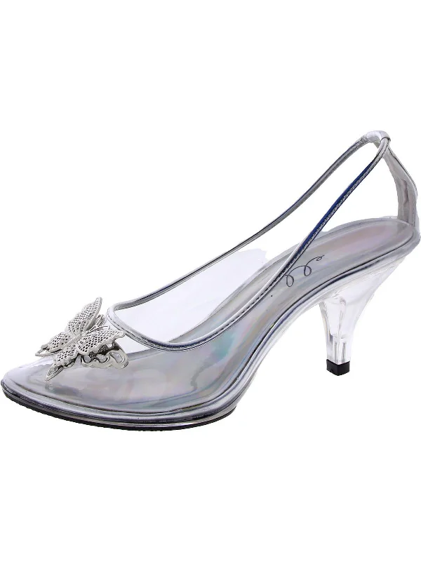 Flexible Sole Shoes Sale Womens Metallic Cone Heel Pumps