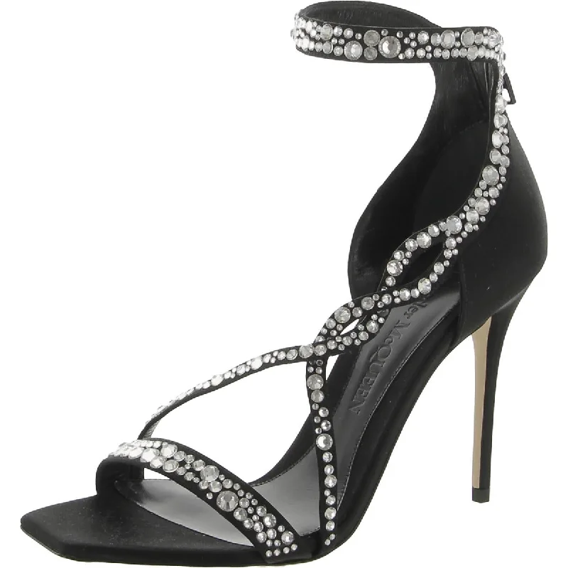 Trendy Flats Sale Womens Satin Embellished Ankle Strap