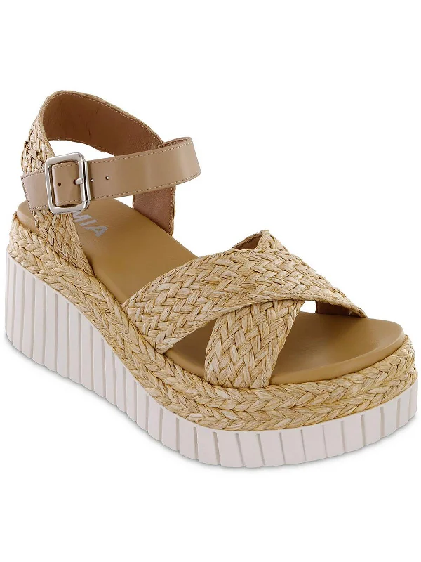 Chic & Modern Sales Zamara Womens Raffia Woven Platform Sandals